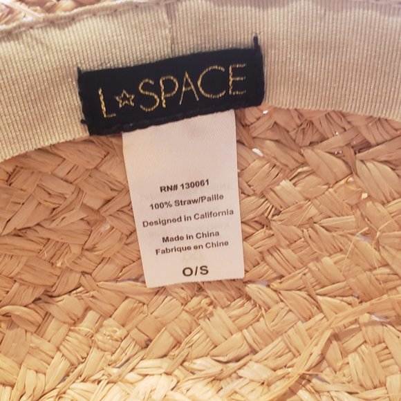 L * Space Floppy straw hat with black trim main image 9